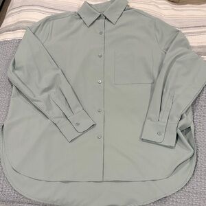 RHONE Light Green Casual Button-Down Shirt